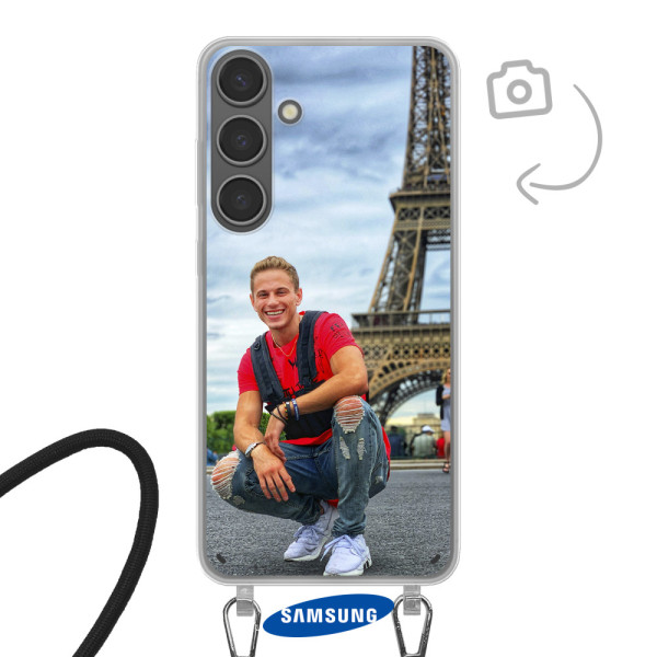 Funda de teléfono con cable para Samsung Galaxy S24 Plus