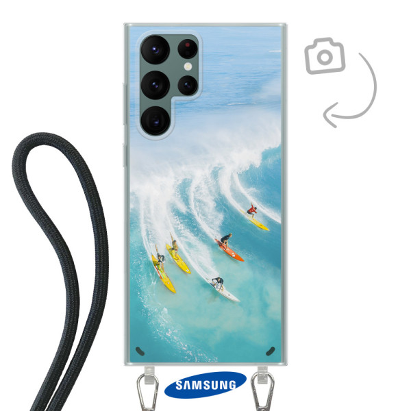 Funda de teléfono con cable para Samsung Galaxy S22 Ultra