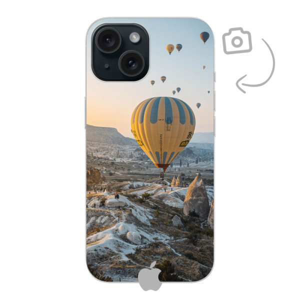 Funda de teléfono con impresión trasera suave para iPhone 15